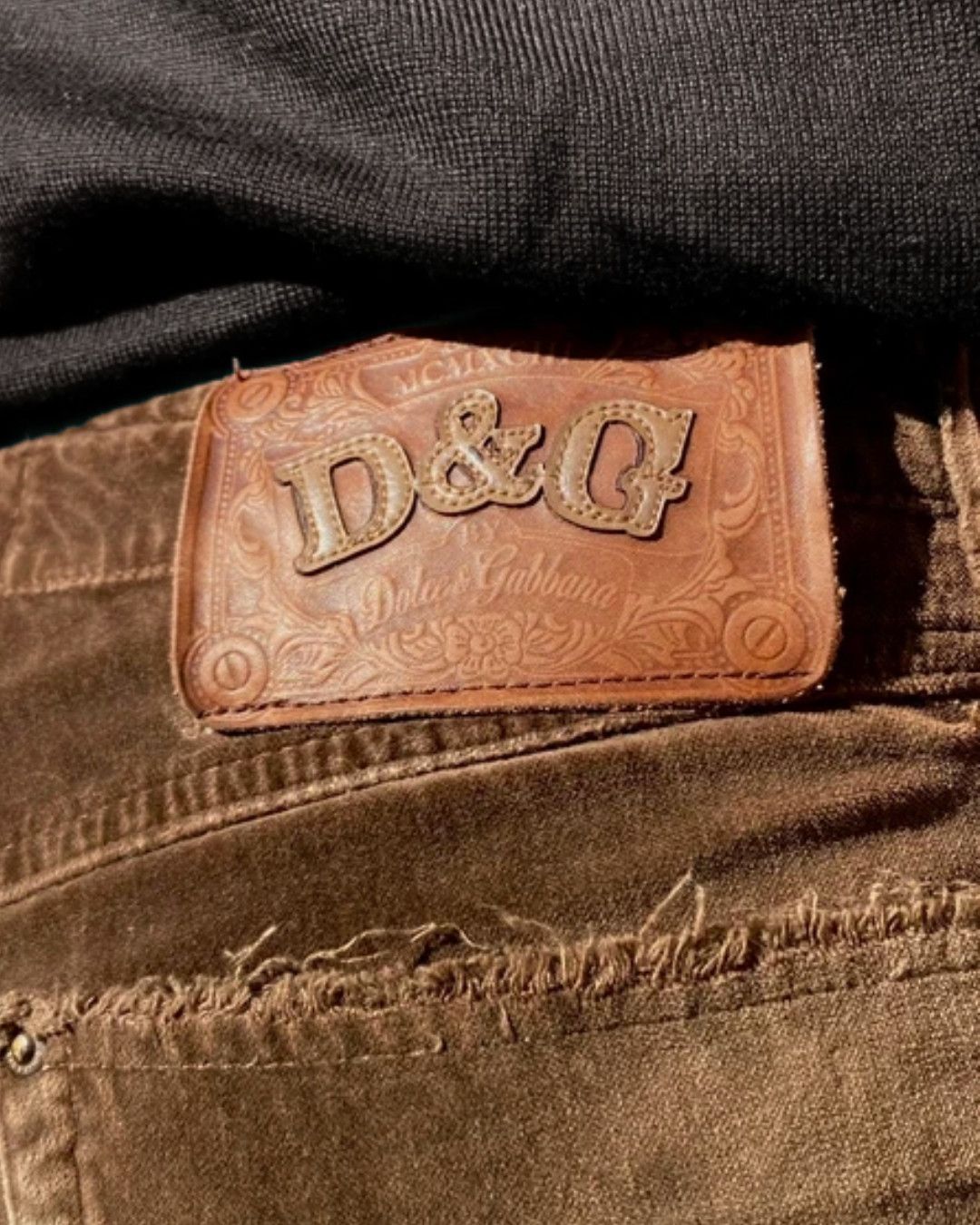 Dolce & Gabbana D&G Brown Distressed Western Corduroy Pants (F/W 2003) Size US 32 / EU 48 - 1 Thumbnail