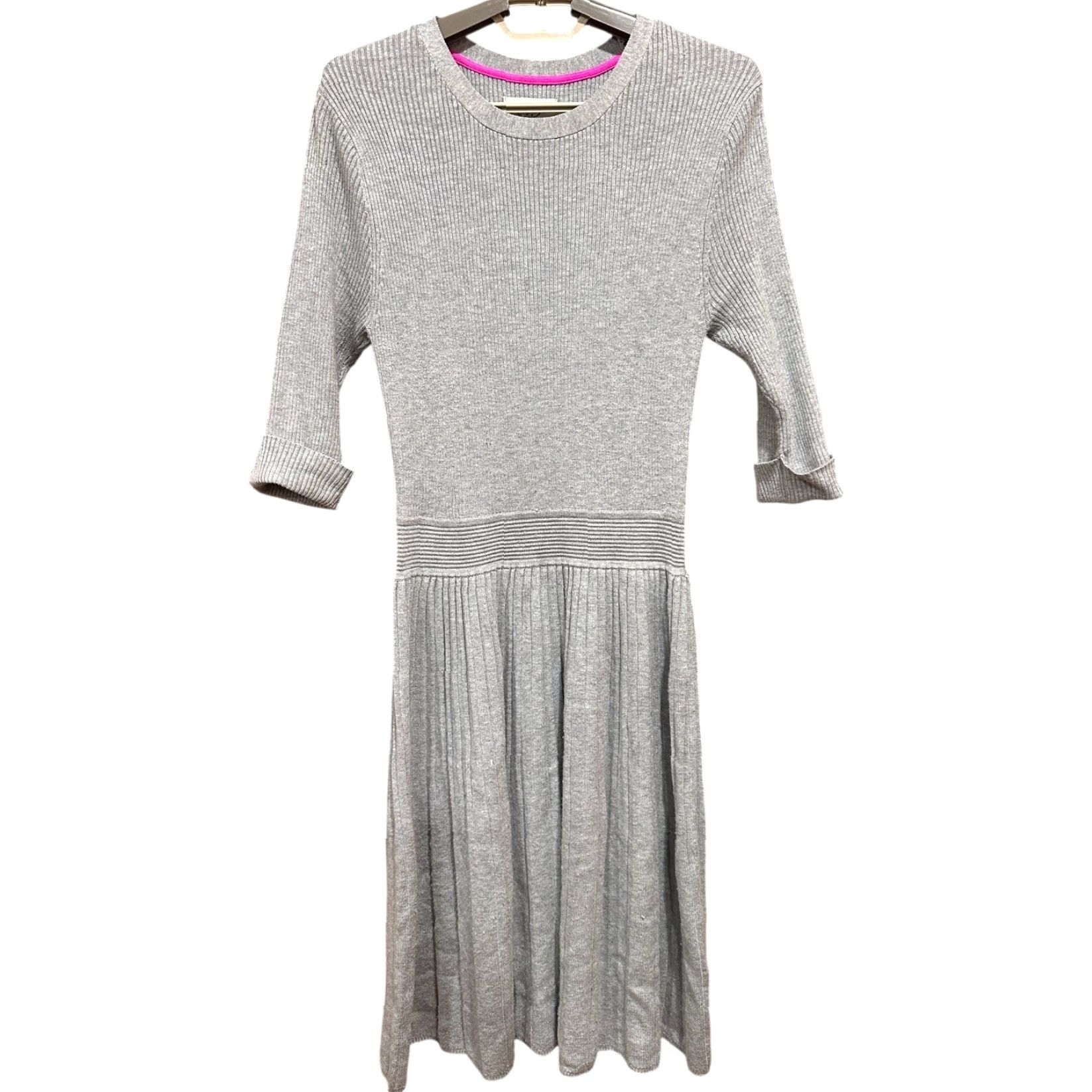 Vintage Eliza J Dress Gray M Knit A-Line Long Sleeve Round Neck Doorstep? Size M / US 6-8 / IT 42-44 - 2 Thumbnail