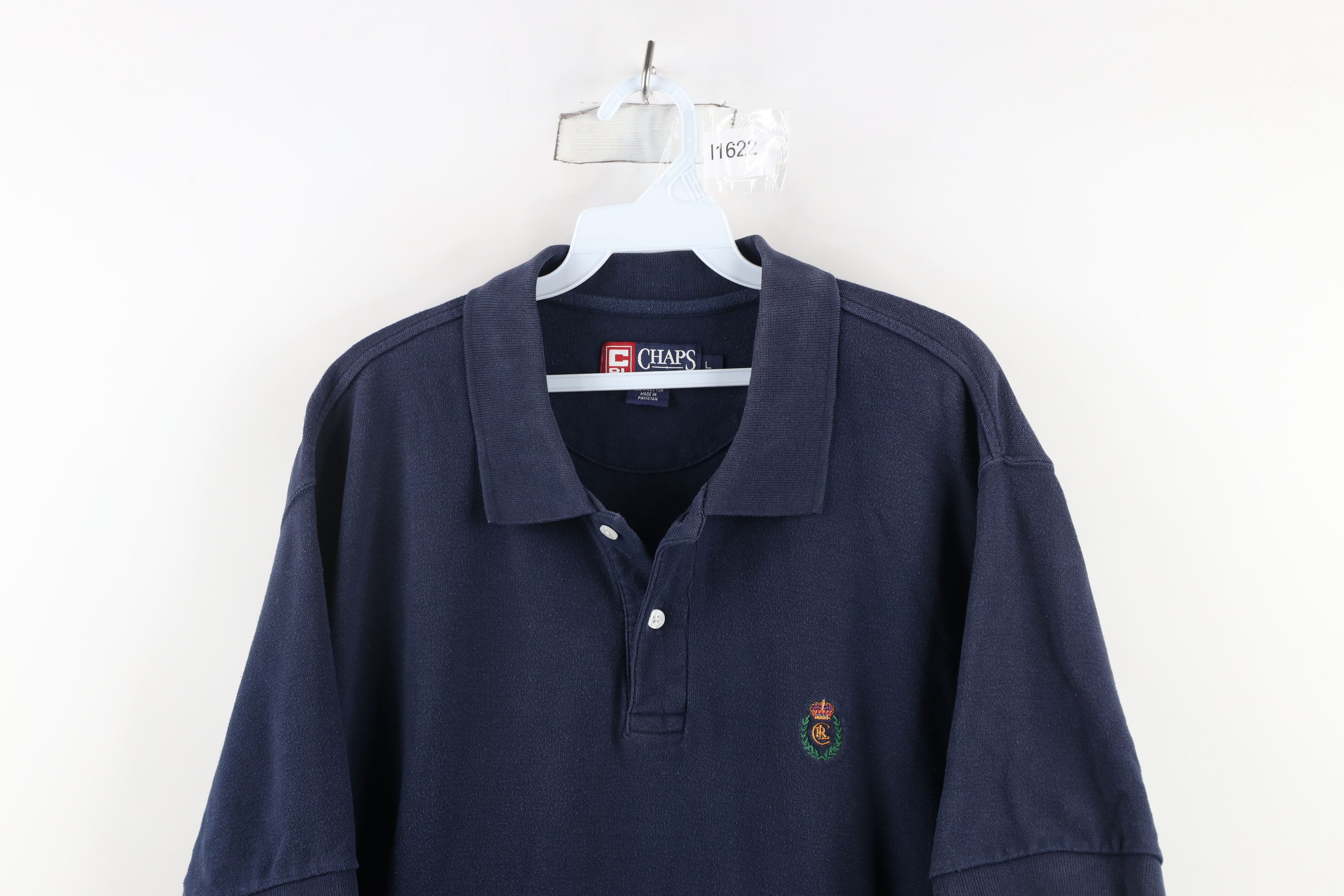 Ralph Lauren × Vintage Vintage 90s Chaps Ralph Lauren Crest Collared Polo Shirt Size US L / EU 52-54 / 3 - 2 Thumbnail