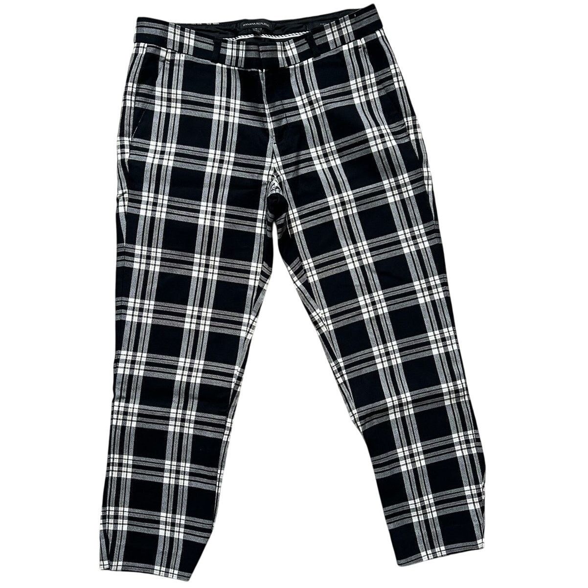 Banana Republic Black and White Plaid Pants Size 28" / US 6 / IT 42 - 1 Thumbnail