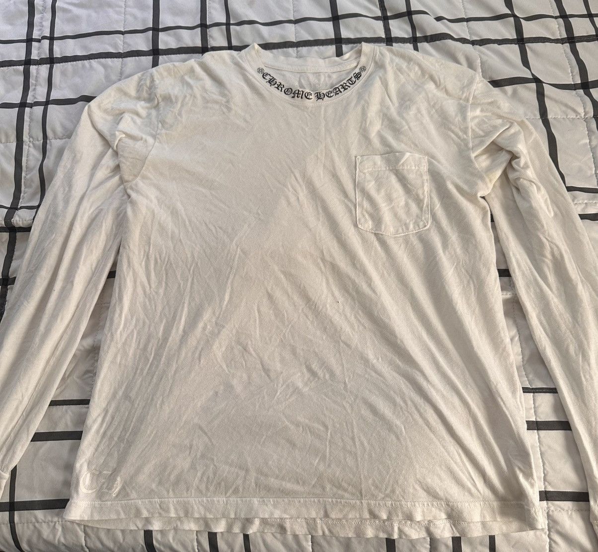 Chrome Hearts Script White Long-sleeve T-Shirt Size XL