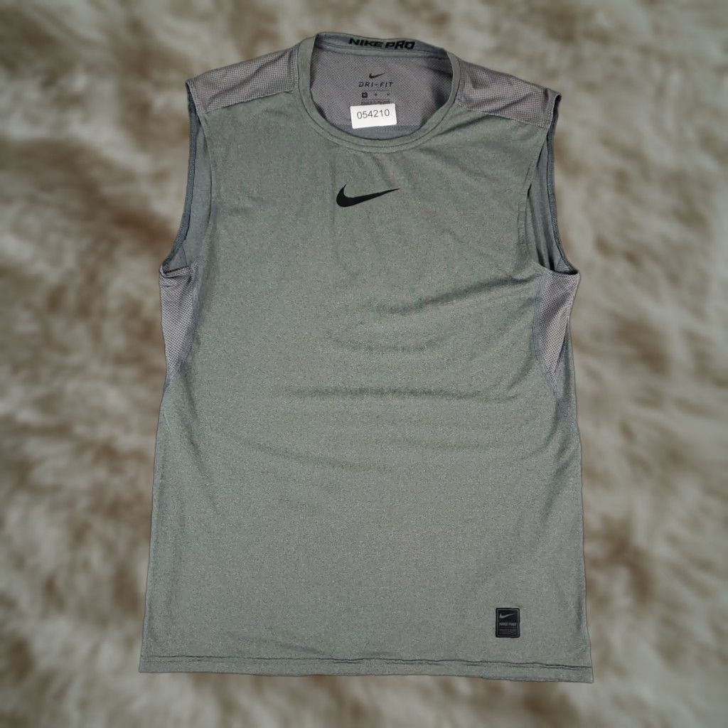 Nike Nike T Shirt Mens Size Medium Gray Pro Swoosh Muscle Gym Work Out Size US M / EU 48-50 / 2 - 1 Thumbnail