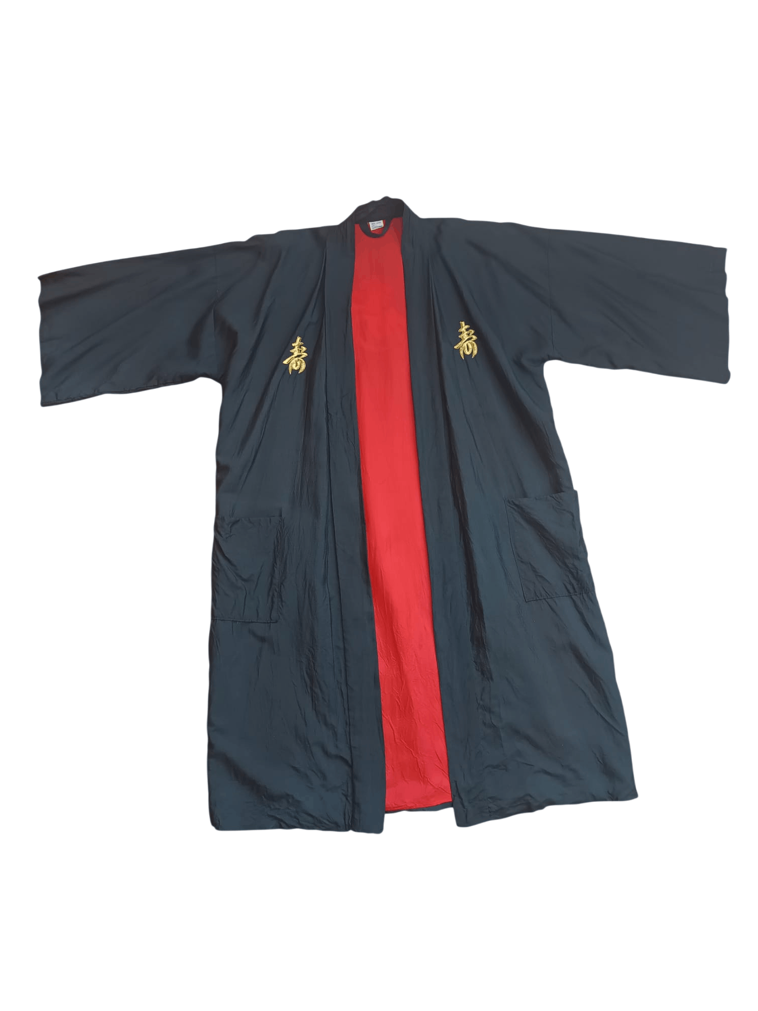 Other Vintage Japanese Black Silk Kimono / Haori Jacket Size US L / EU 52-54 / 3 - 2 Thumbnail