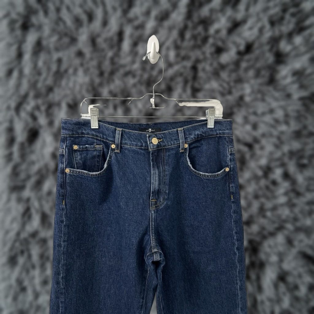 7 For All Mankind 7 For All Mankind Jeans Mens 29x34 Dark Wash Straight Leg Pocket Denim 5-Pocket Zip Button YKK Size US 29 - 1 Thumbnail