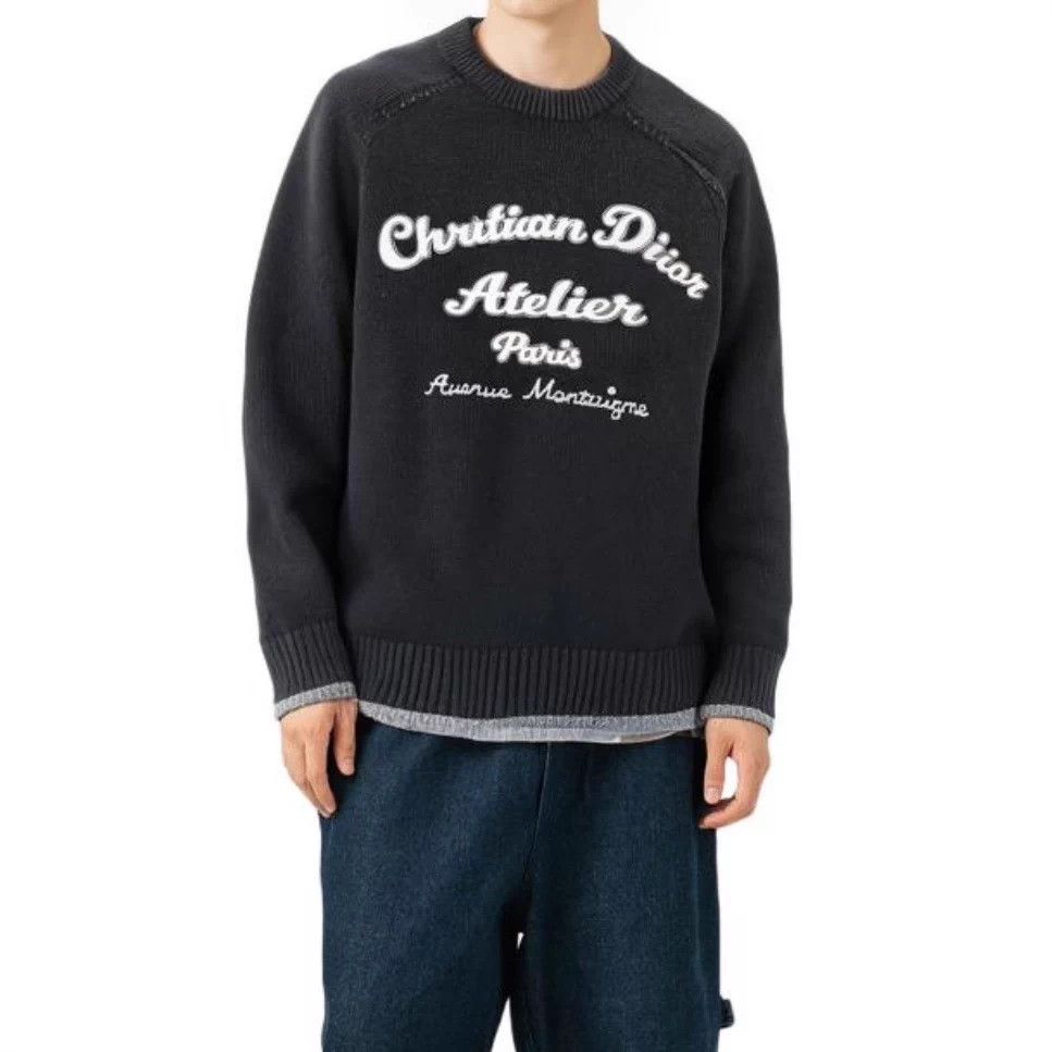 Dior DIOR Black Intarsia Logo Knit Sweater S Size US S / EU 44-46 / 1 - 6 Thumbnail