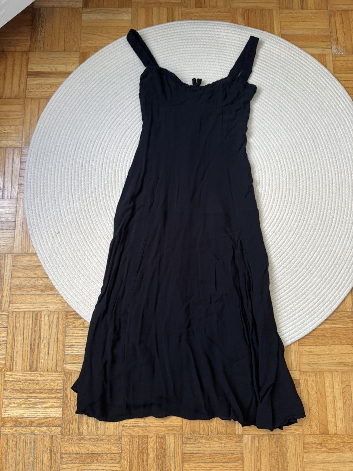 Reformation REFORMATION Peridot Side Slit Dress In Black size US4 Size S / US 4 / IT 40 - 3 Thumbnail