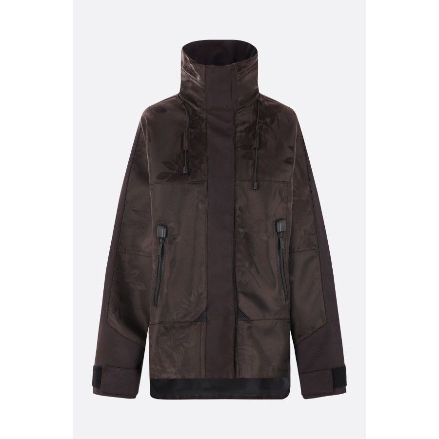 Prada PRADA Floral Brown Nylon Jacquard Jacket New & Authentic (Wo Size S / US 4 / IT 40 - 1 Thumbnail