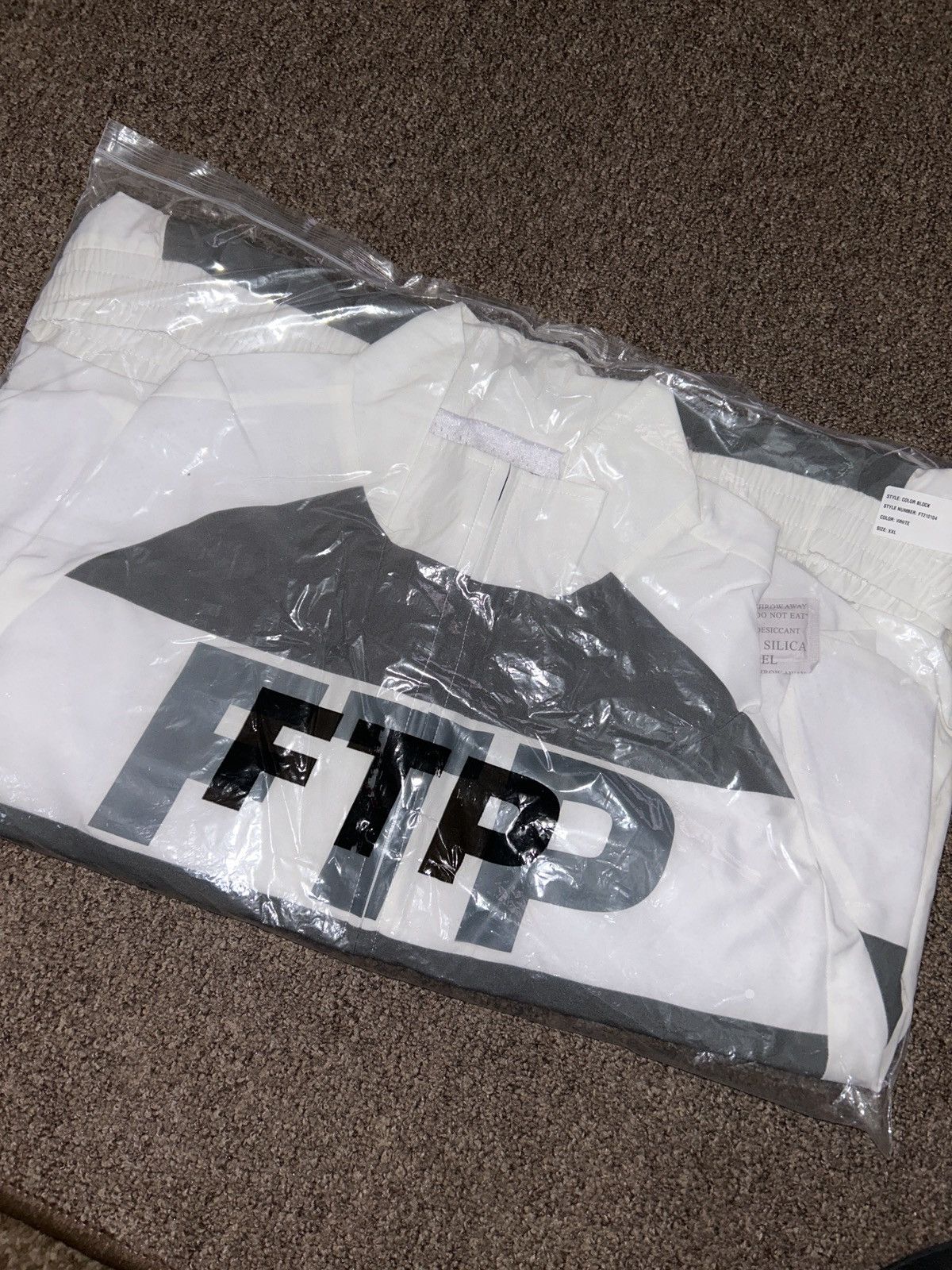 image of Fuck The Population Ftp Color Block Jacket in White, Men's (Size 2XL)