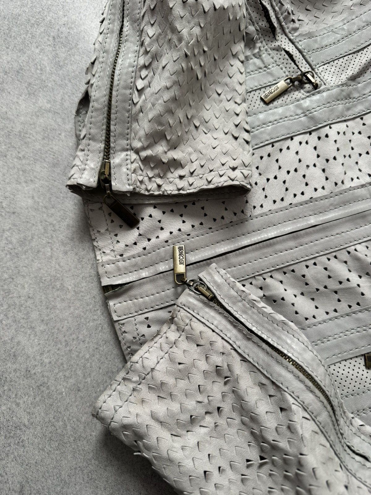 Just Cavalli Just Cavalli Archive Leather Ruffled Scale jacket Y2K 00s Size M / US 6-8 / IT 42-44 - 10 Thumbnail