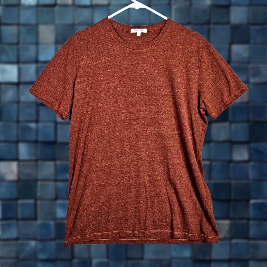 Gustin GUSTIN Mens Rusty Brown Short Sleeve Crew Neck Tee M Made in USA Size US 31 - 1 Thumbnail