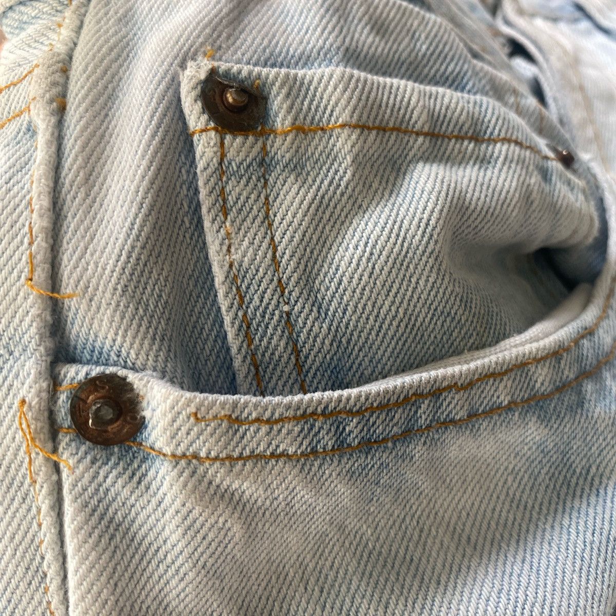 Levi's × Vintage 501s Vintage 80’s Levi’s light denim distressed jeans Size US 33 - 8 Thumbnail