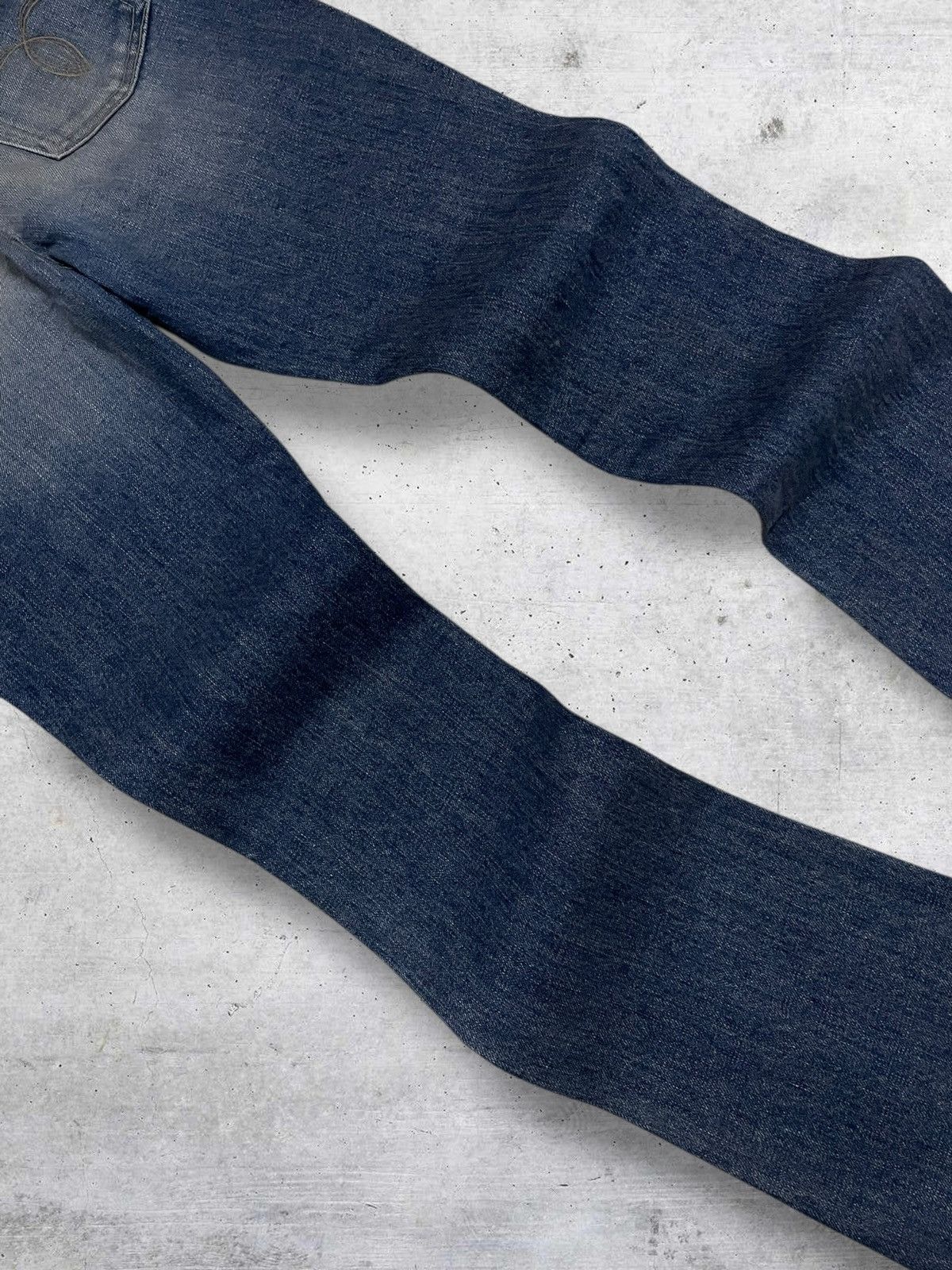 Tornado Mart VINTAGE MOUSSY JAPAN DESIGNER 90S FLARED RIPPED OG DENIM Size US 27 - 13 Thumbnail