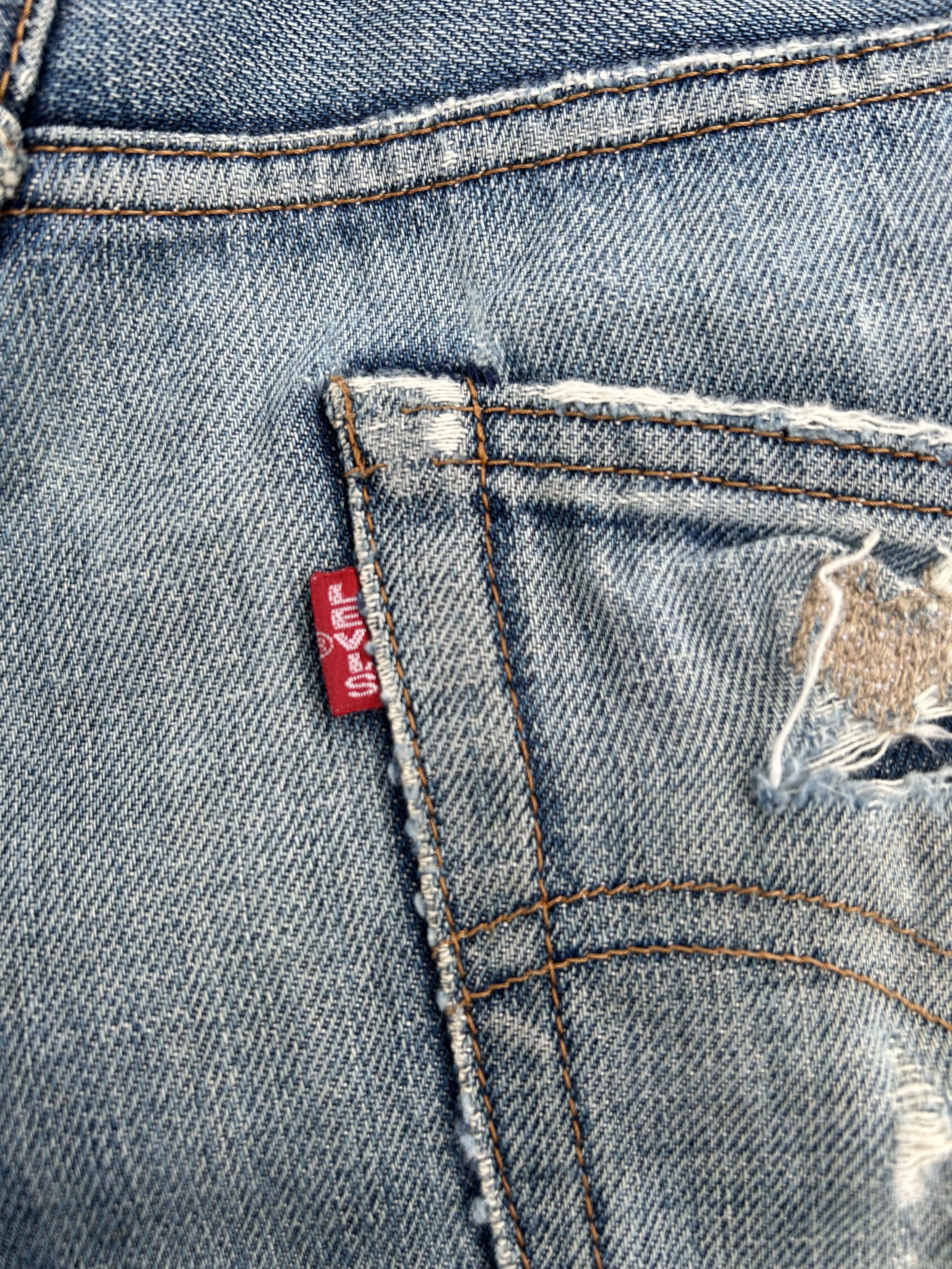 Japanese Brand × Kapital × Vintage THRASHED Vintage Levi's big E Reconstructed Repair Denim Size US 33 - 11 Thumbnail