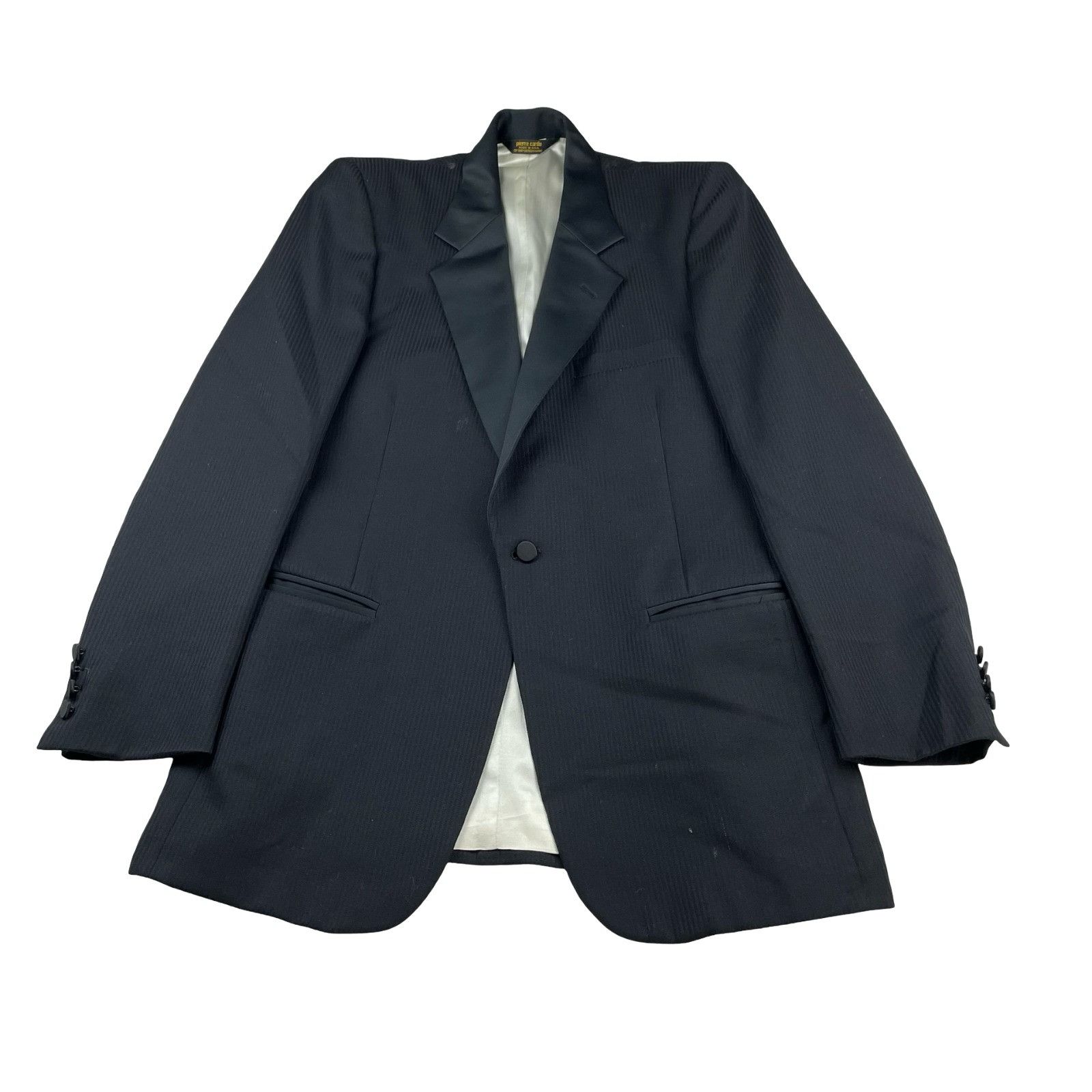 Pierre Cardin VTG Pierre Cardin Men's 100% Wool Tuxedo Jacket Black Shadow Size 40L - 2 Thumbnail