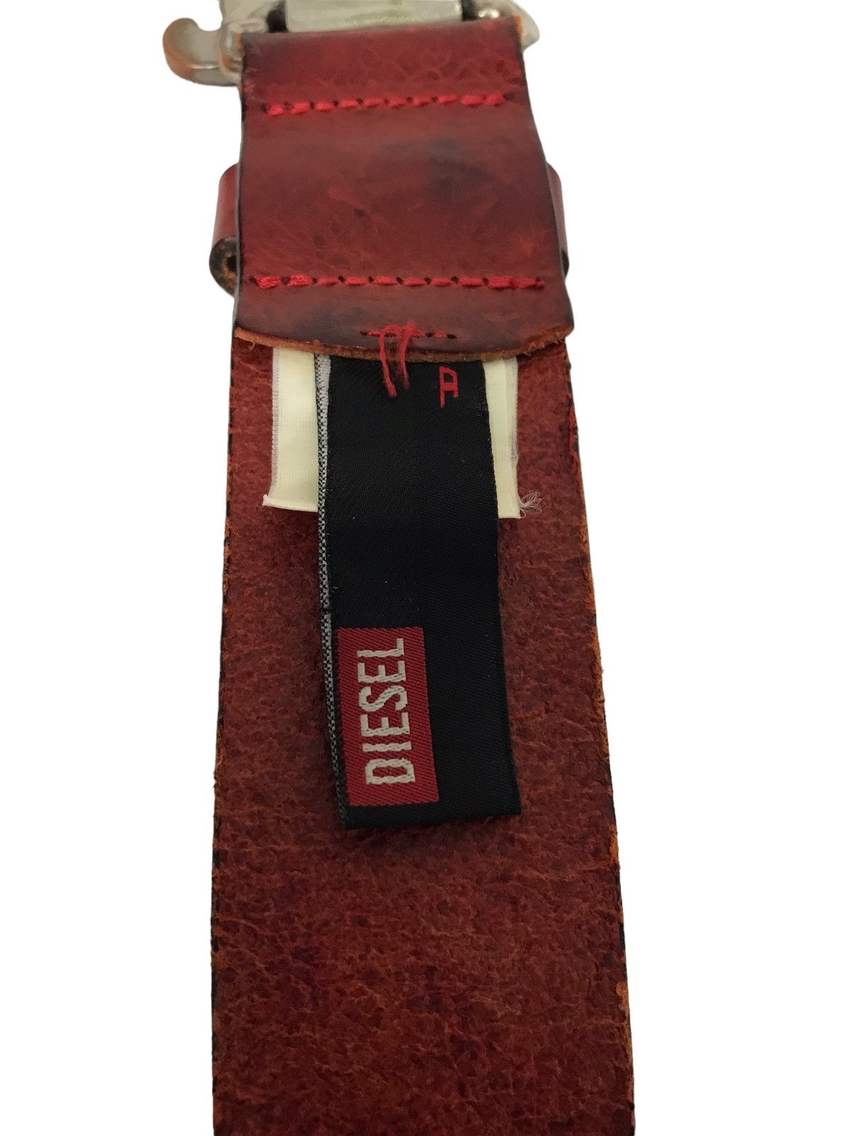 Diesel × Diesel Black Gold Rare Diesel 777 Big Logo Leather Belt Size ONE SIZE - 4 Thumbnail