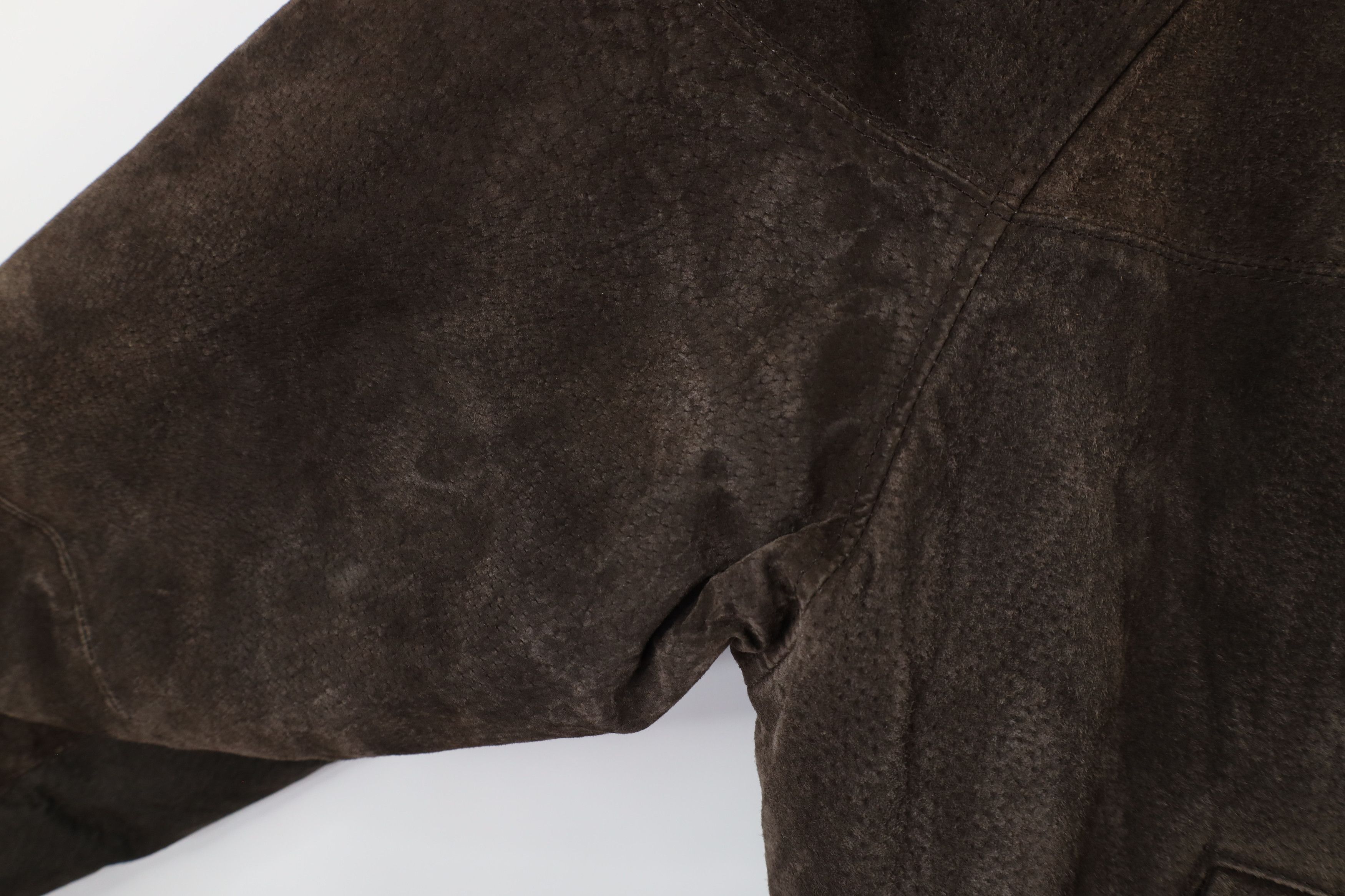 Vintage Vintage 90s Streetwear Suede Leather Bomber Jacket Brown Size US XL / EU 56 / 4 - 5 Thumbnail