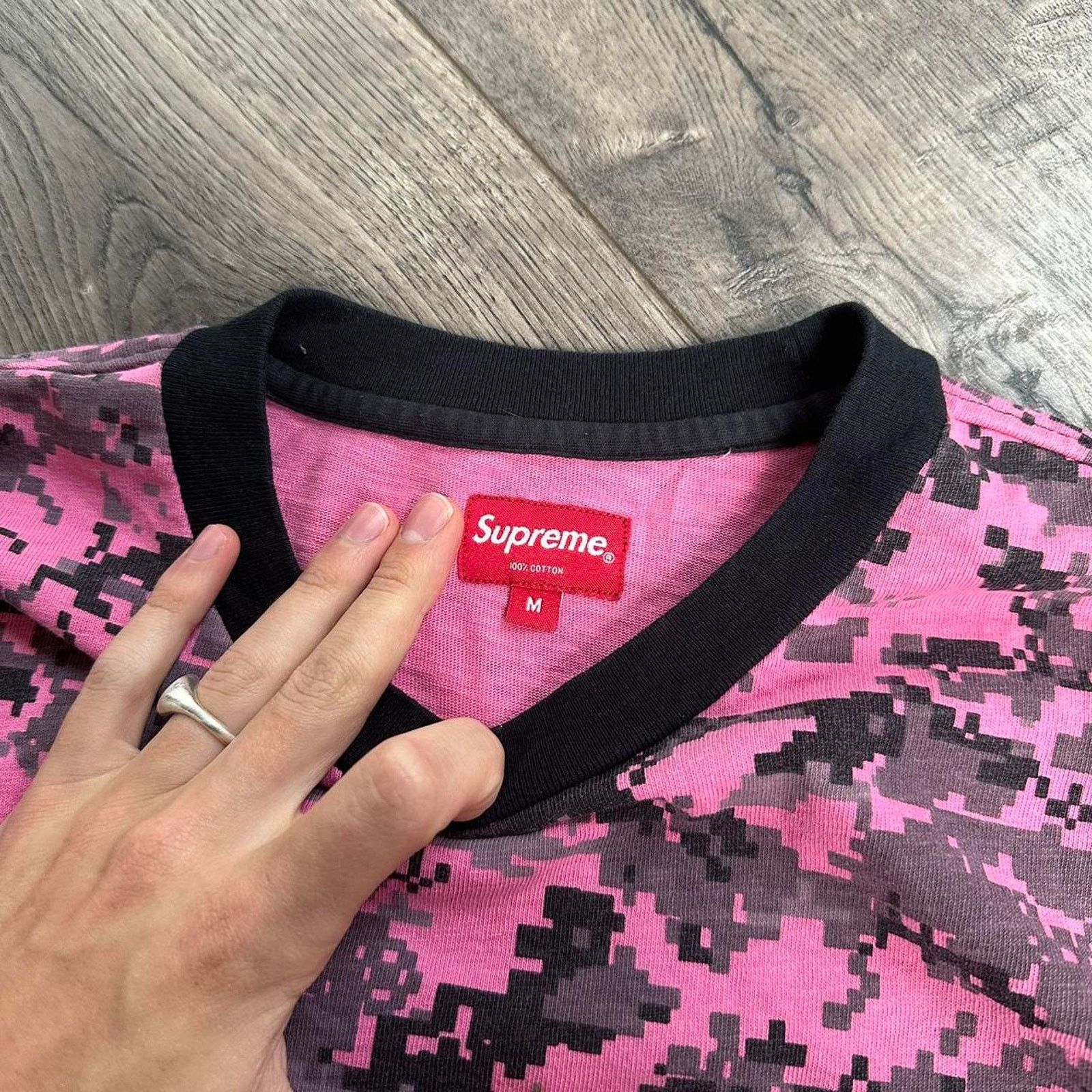 Supreme Pink Cotton Digi Camo SS17 Supreme Pocket Longsleeve Shirt 