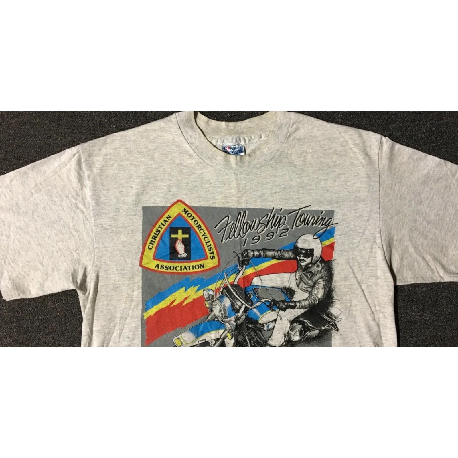Vintage VINTAGE CMA Vtg 90s Christian Motorcycle Association Faded Shirt M Jesus God Grunge Biker Shirt Mens Gray 90s Harley CMA Jesus Christianity Shirt Mens Size US M / EU 48-50 / 2 - 5 Thumbnail