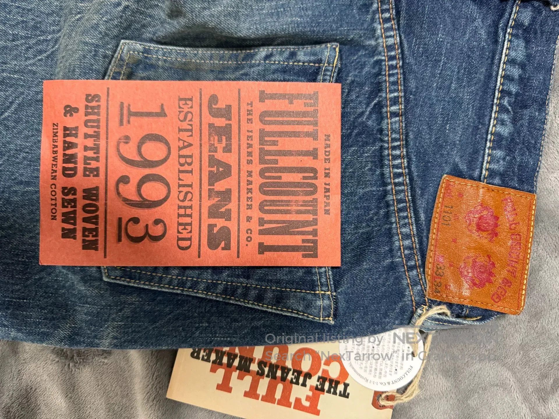 Full Count & Co. FullCount 1344 Indigo Denim Jeans. Size US 33 - 2 Thumbnail