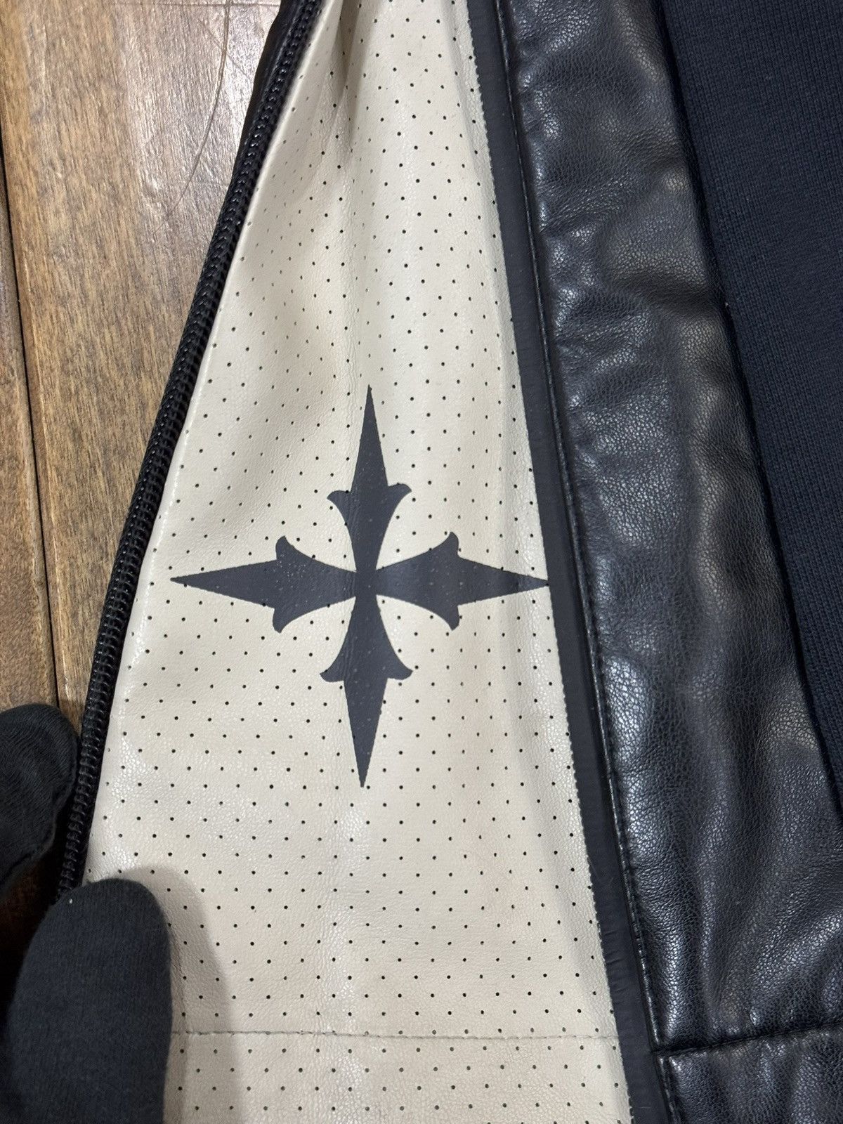 Vie + Riche Paris Vie+Riche Onyx Mixed-Media Flared Track Pants Black Leather Size US 32 / EU 48 - 6 Thumbnail