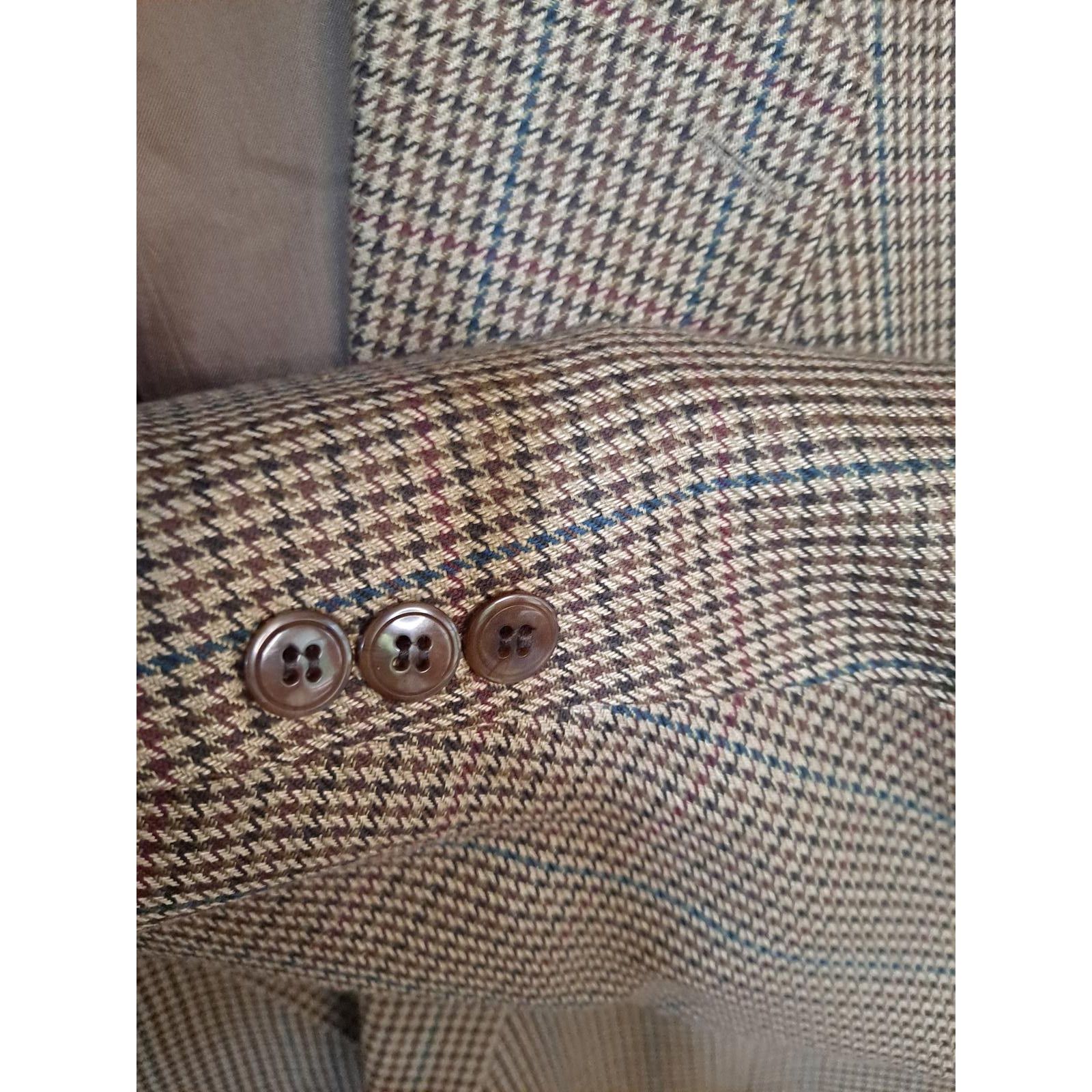 Chaps Chaps Tan Tweed 2 Button Silk/Wool Blazer Size 50R Size 50R - 2 Thumbnail
