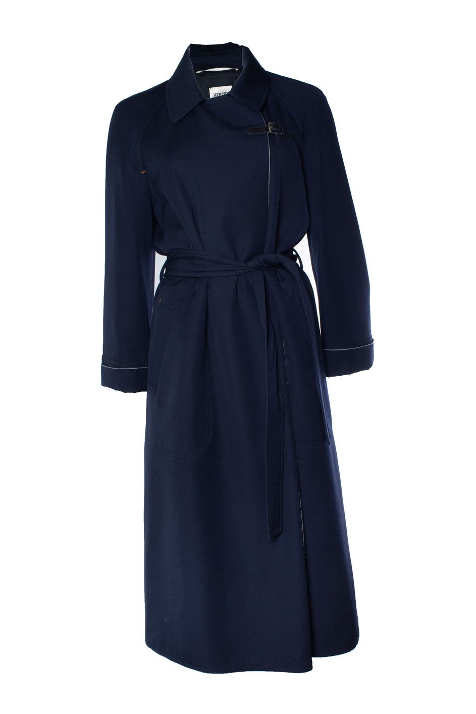 Hermes Hermes, blue wool trench coat Size M / US 6-8 / IT 42-44 - 7 Thumbnail