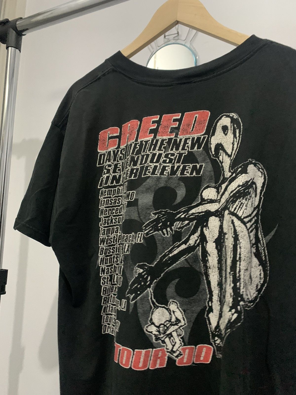image of 00S Creed Human Clay Promo Tour Band Tees in Black, Men's (Size XL)