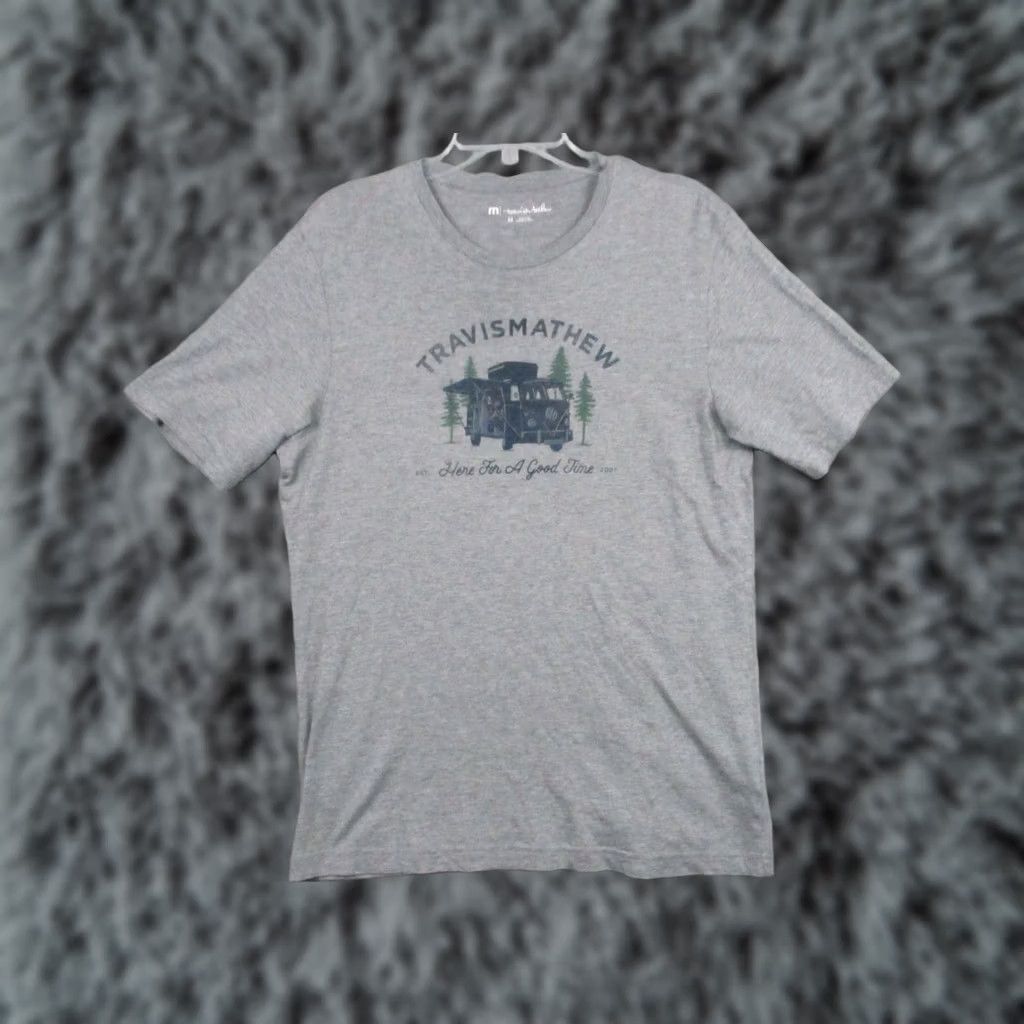 TravisMathew Travis Mathew Shirt Medium Men Gray Logo Crew Neck Here For A Good Time Size US M / EU 48-50 / 2 - 1 Thumbnail
