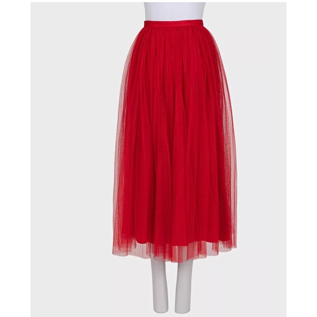Dior Christian Dior Red Tulle Skirt with Silk Lining - Size 36/S Size 26" / US 2 / IT 38 - 3 Thumbnail