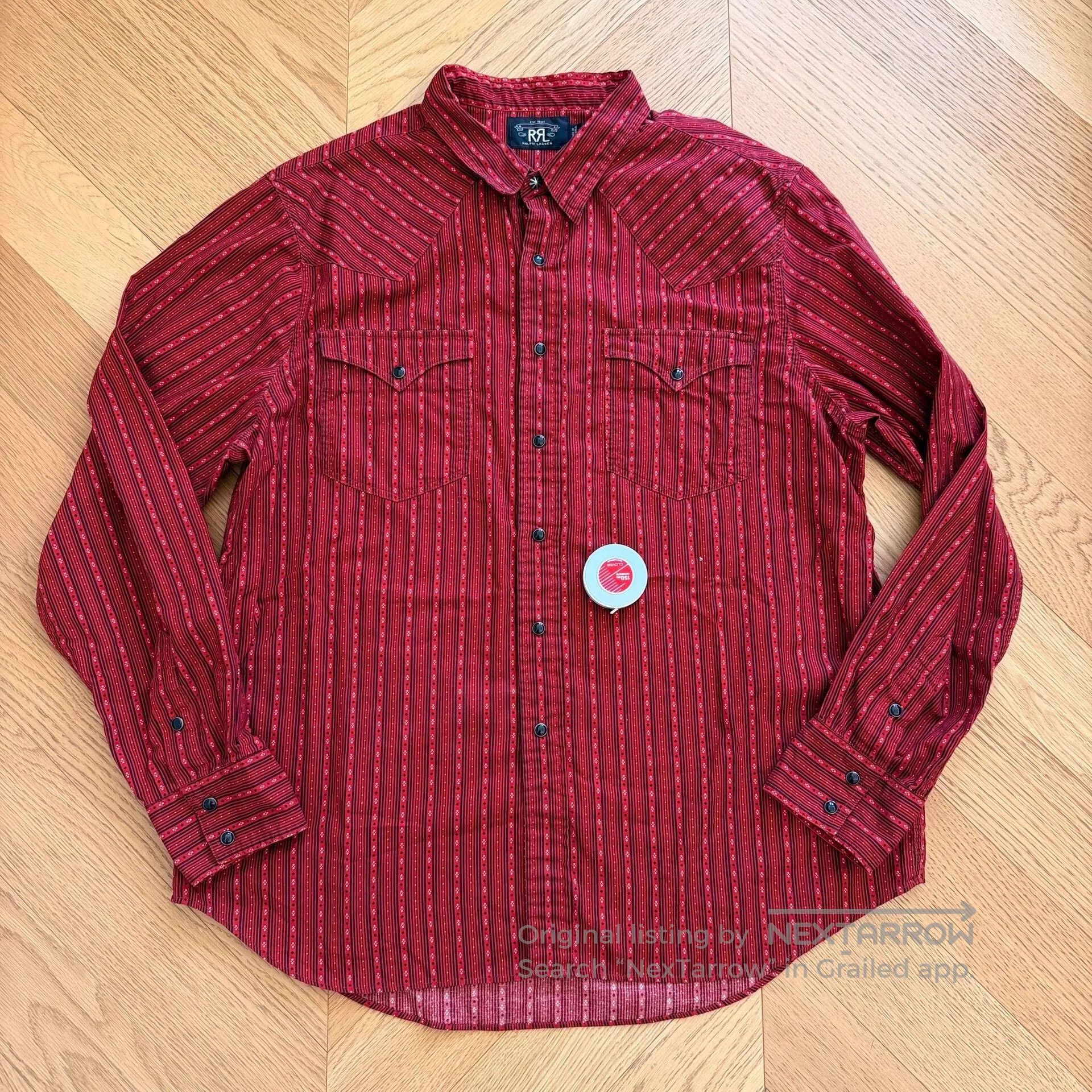 RRL Ralph Lauren Vintage RRL Western Stripe Floral Shirt. Size US XXL / EU 58 / 5 - 1 Thumbnail