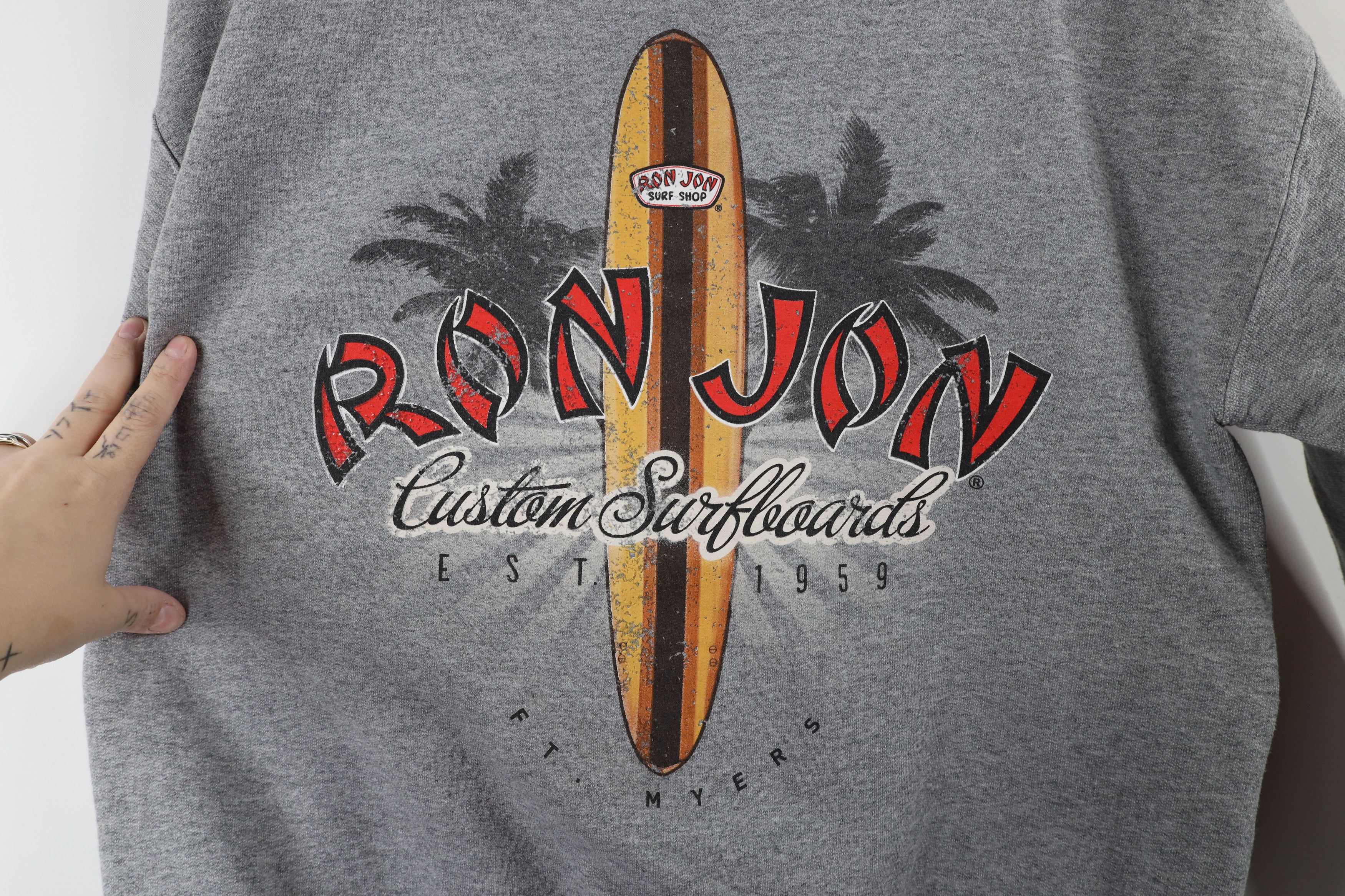 Vintage Vintage Ron Jon Surf Shop Surfing Hoodie Sweatshirt Gray Size US M / EU 48-50 / 2 - 9 Thumbnail