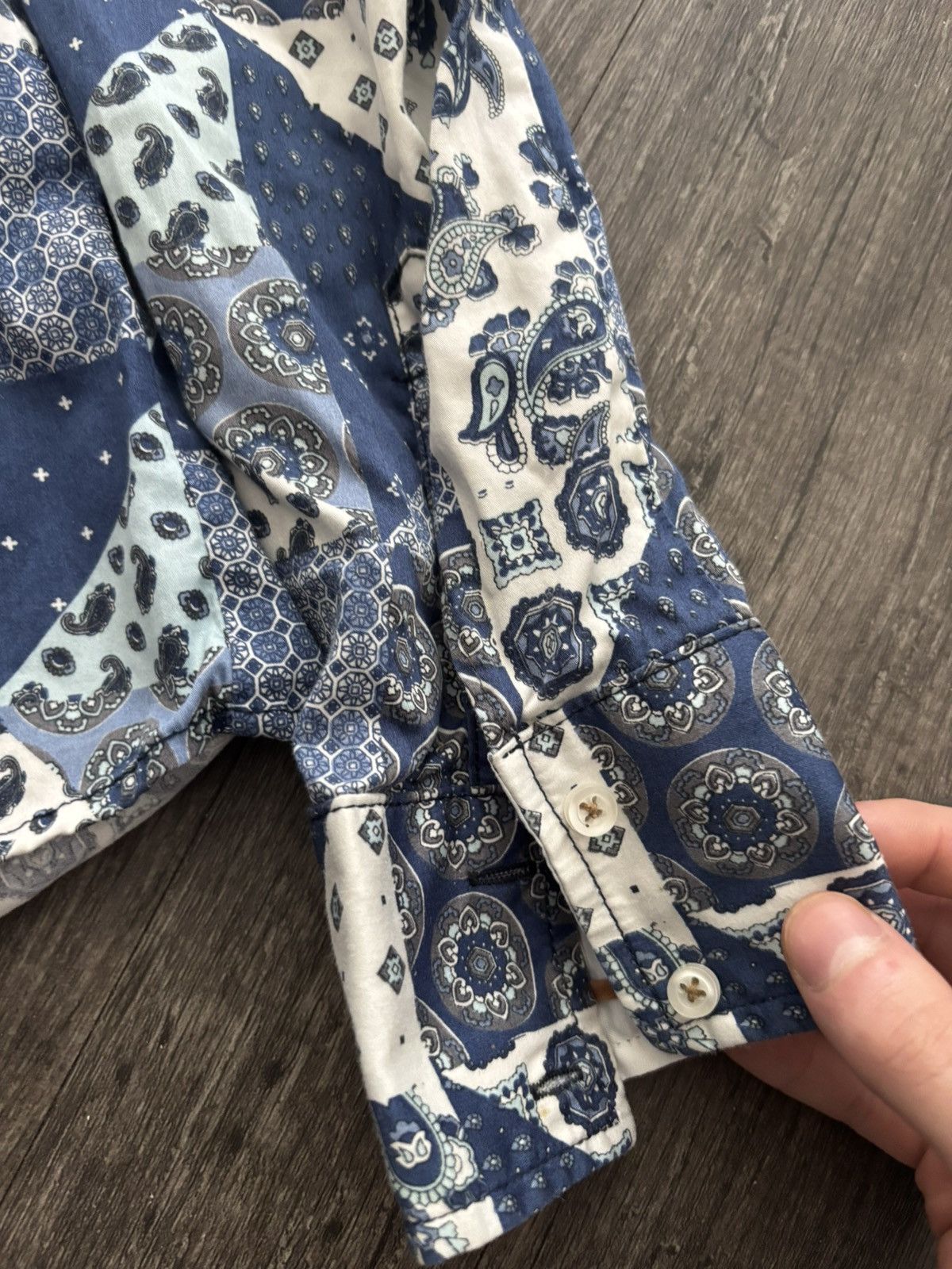 Vintage Vintage Blue Button Up Size US XL / EU 56 / 4 - 2 Thumbnail