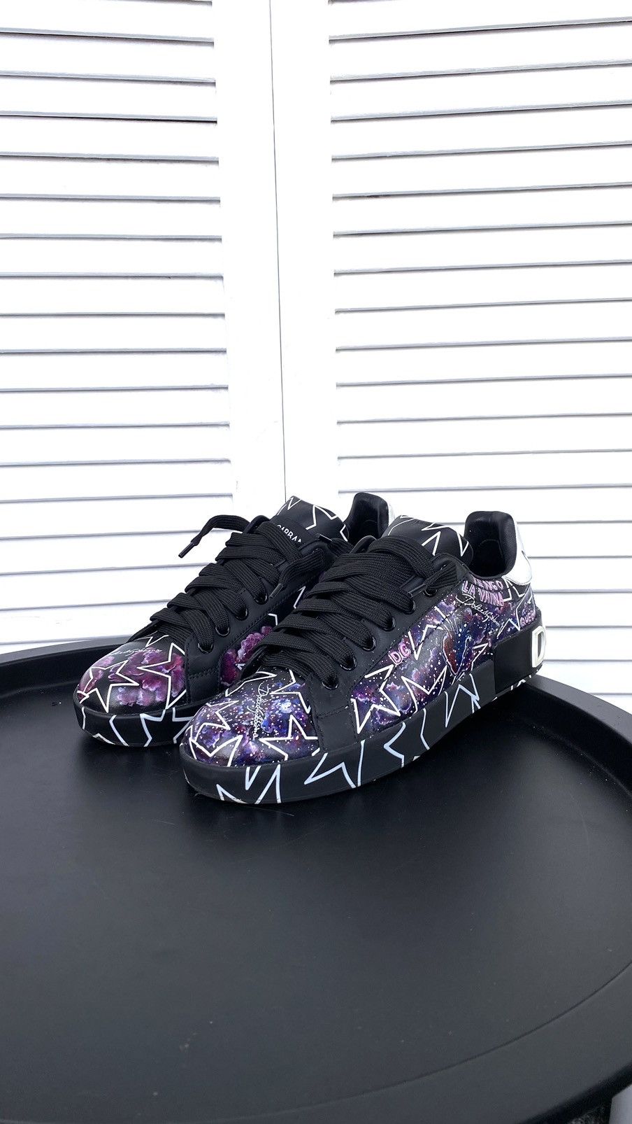 Dolce & Gabbana × Vintage Dolce & Gabbana Mixed Star Print Portofino Custom Sneakers Size US 7 / IT 37 - 5 Thumbnail