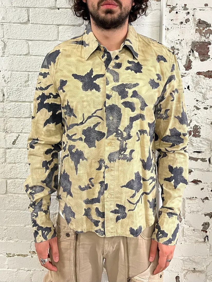 Roberto Cavalli AW2001/02 Roberto Cavalli Brown Peace Camouflage Shirt Size US M / EU 48-50 / 2 - 2 Thumbnail