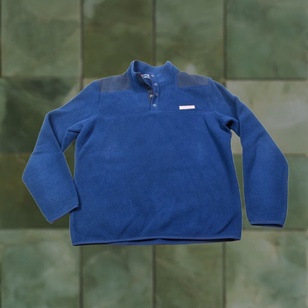 Vineyard Vines Vineyard Vines Fleece 1/4 Snap Sweatshirt Blue Long Sleeve Pullover Mens Medium Size US M / EU 48-50 / 2 - 1 Thumbnail