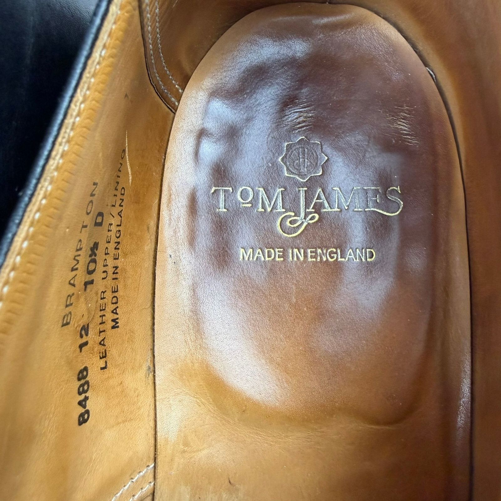 Tom James Tom James Brampton Cap Toe Oxford Black 10.5D England Size US 10.5 / EU 43-44 - 3 Thumbnail