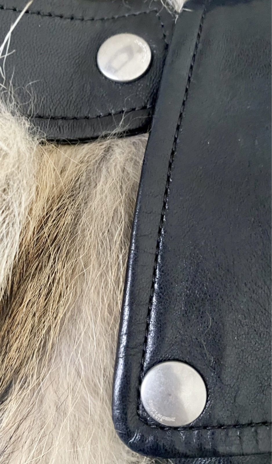 Saint Laurent Paris Saint Laurent Leather Biker Jacket 34 Coyote Fur Size XS / US 0-2 / IT 36-38 - 7 Thumbnail