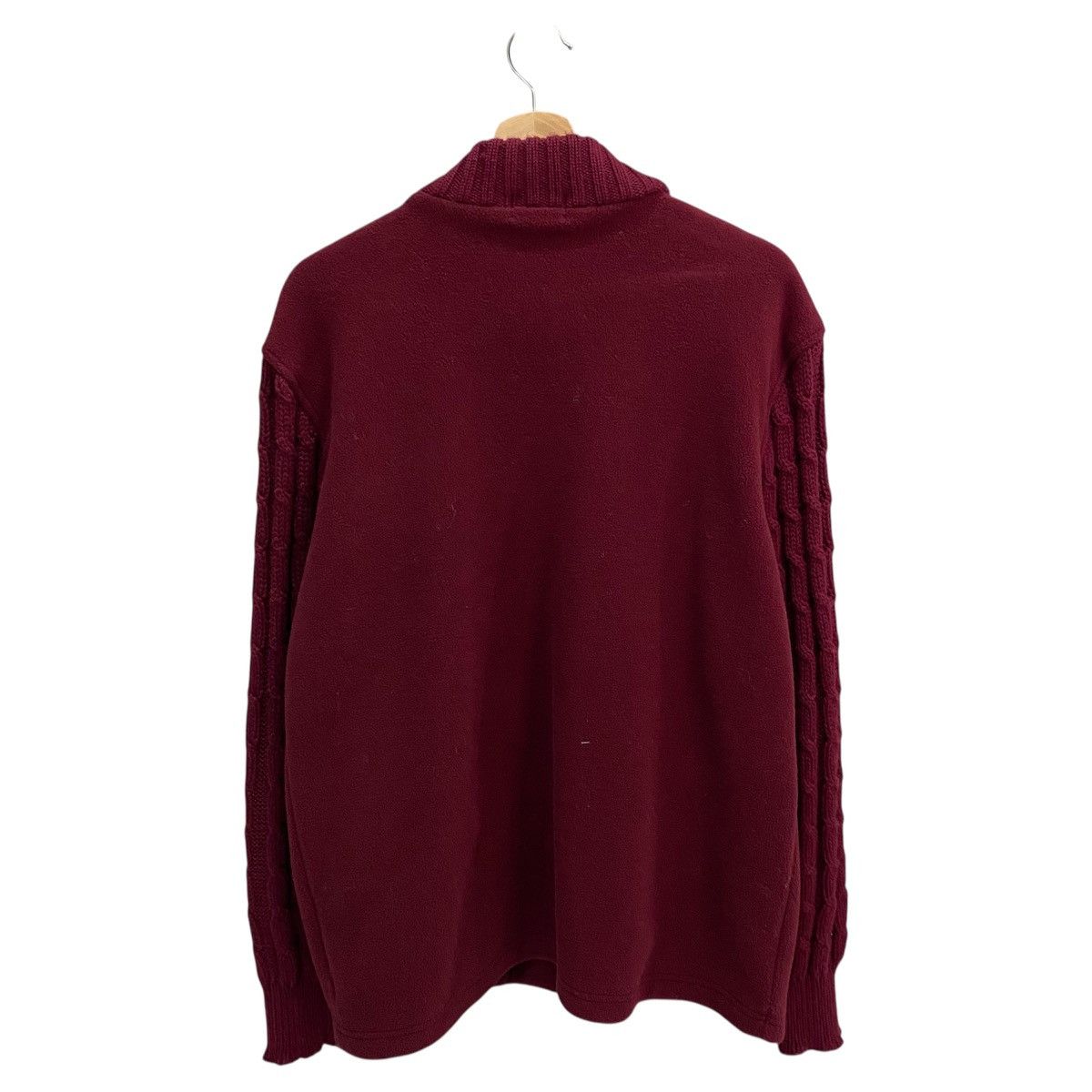 MCM MCM Vintage 90s Hybrid ZipUp Fleece Jacket Cable Knit Sleeve Size US L / EU 52-54 / 3 - 2 Thumbnail