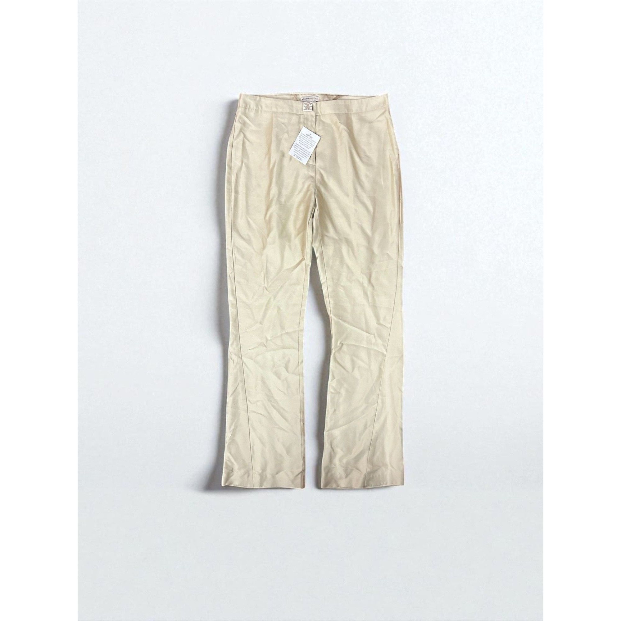Bcbgmaxazria Bcbgmaxazria Womens High-Waist Beige Satin Trousers Size 8 P Size 30" / US 8 / IT 44 - 3 Thumbnail