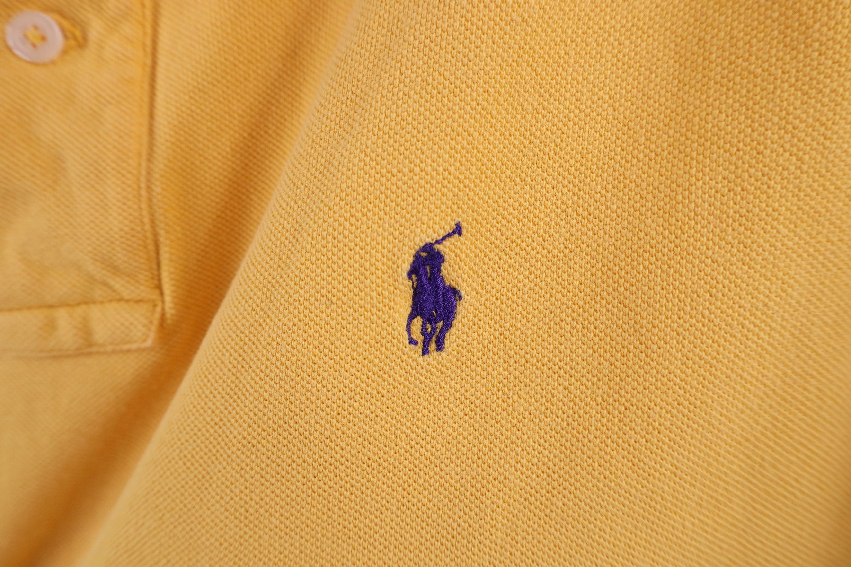 Ralph Lauren Vintage 90s Ralph Lauren Knit Collared Polo Shirt Yellow Size US L / EU 52-54 / 3 - 4 Thumbnail