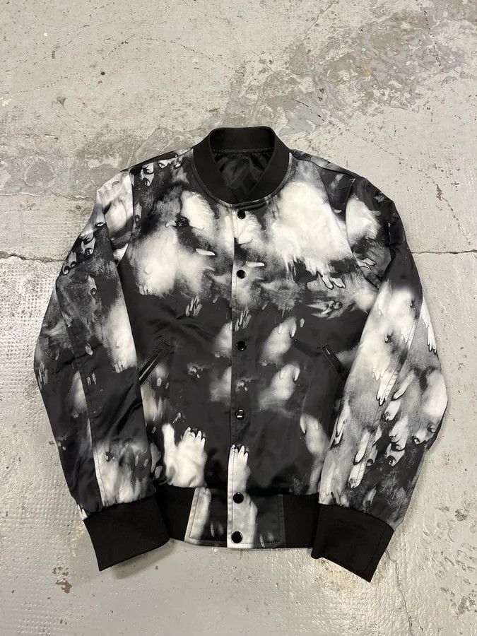 Saint Laurent Paris SS2017 Saint Laurent Ink Grey & Black Tie-Dye Bomber Jacket Size US S / EU 44-46 / 1 - 2 Thumbnail