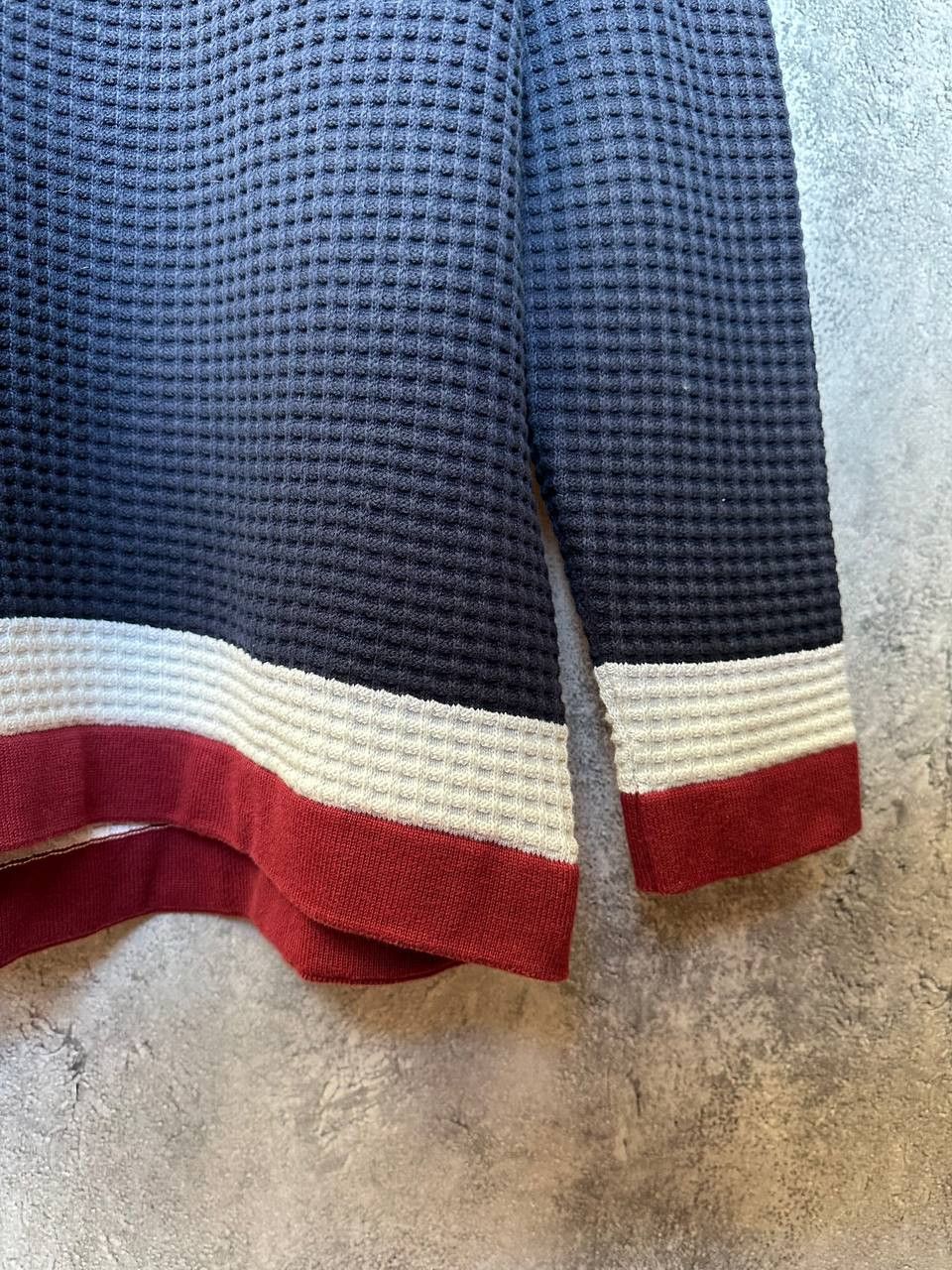 Lacoste Lacoste Waffle Knit Sweater - Made in France - Navy Pullover Size US XL / EU 56 / 4 - 9 Thumbnail
