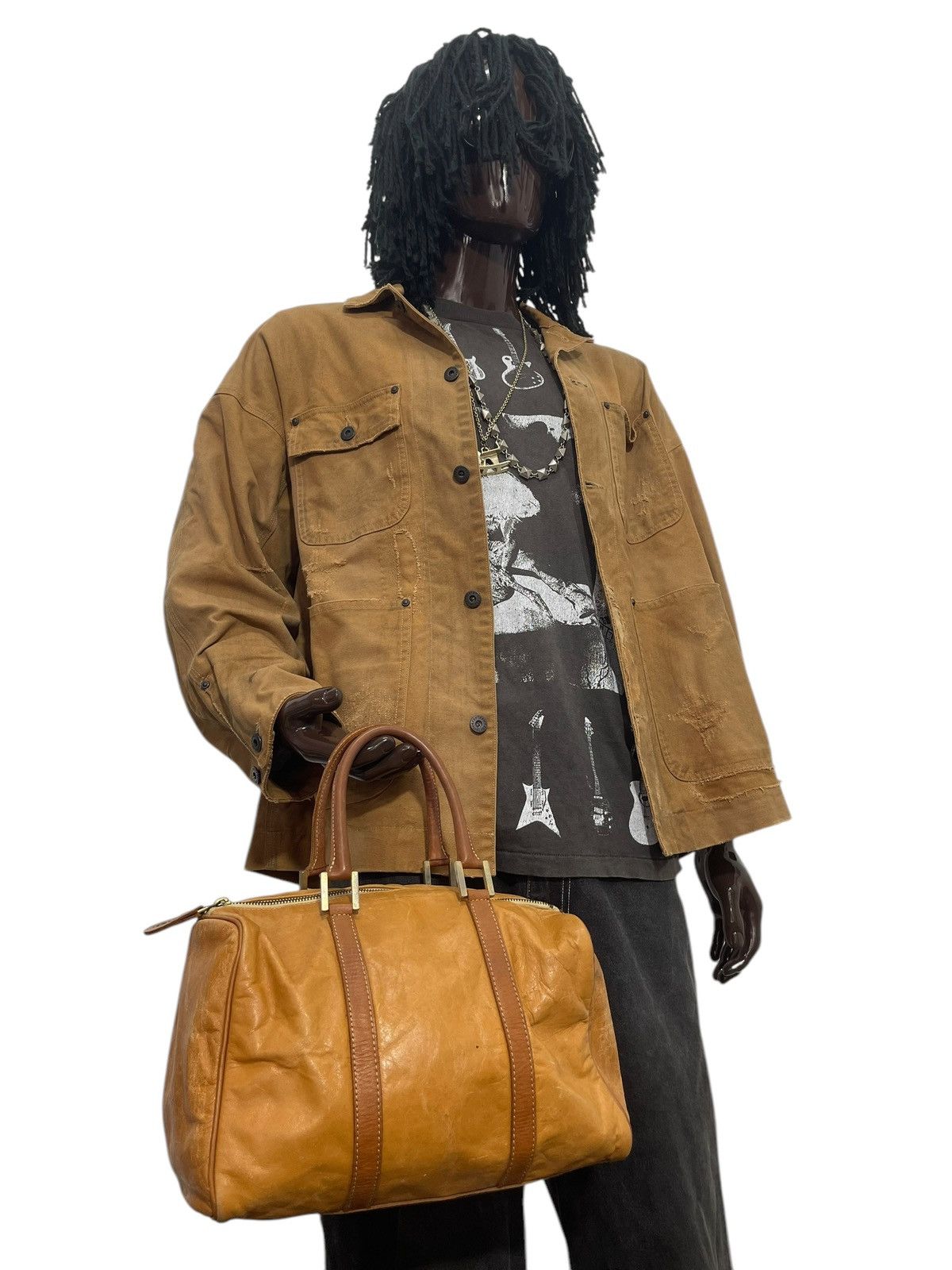 Genuine Leather Full Leather Patina Vtg Cream Kyoto Mini Boston Bag 1🟩9 Size ONE SIZE - 2 Thumbnail