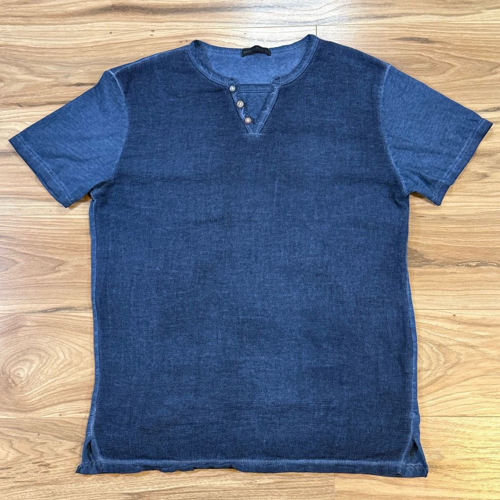 Other Prime Fashion Men’s L Blue Cotton Henley Made in Italy Size US L / EU 52-54 / 3 - 1 Thumbnail