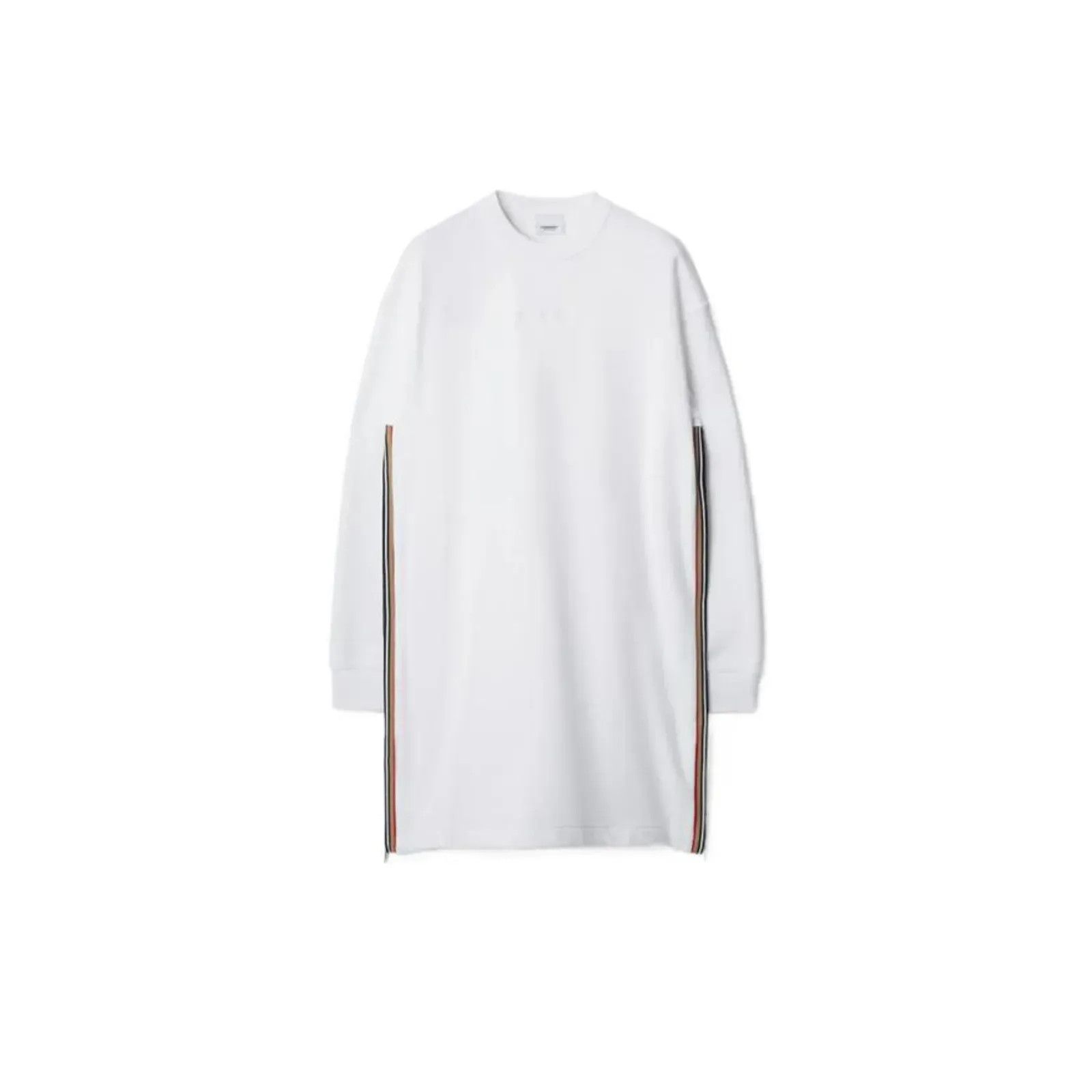Burberry o1w1db10326 Striped Zip-Slit Long Sleeve Dress in White Size M / US 6-8 / IT 42-44 - 1 Preview
