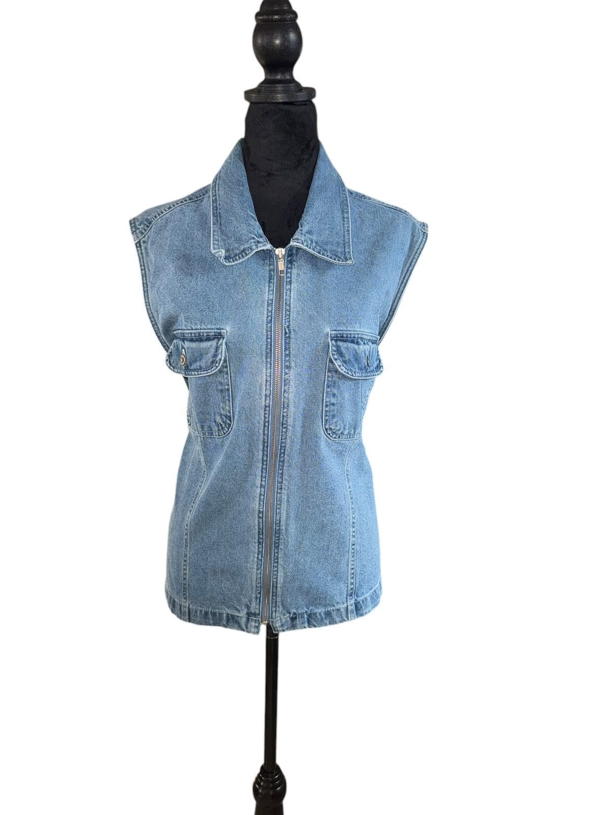 Faded Glory × Vintage VTG 90s Denim full zip vest Denim by Faded Glory size 22 Size XXL / US 16-18 / IT 52-54 - 5 Thumbnail