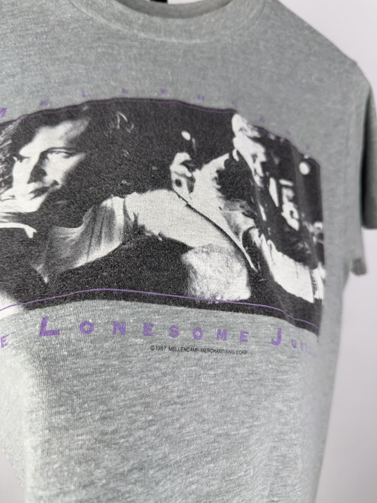 Band Tees × Vintage 1987 Mellencamp Lonesome Jubilee Tour Gray Tee Shirt Size US M / EU 48-50 / 2 - 4 Thumbnail