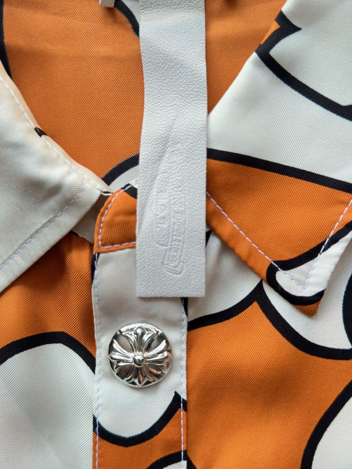 Chrome Hearts CHROME HEARTS St Barth orange cross print silk shirt Size US L / EU 52-54 / 3 - 4 Thumbnail