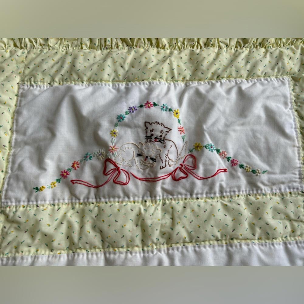 Designer Vintage embroidered Quilted Blanket Size ONE SIZE - 3 Thumbnail