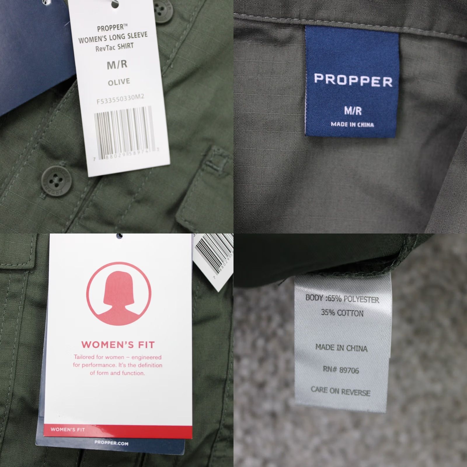 Propper Propper RevTac Shirt NWT Womens Medium Green Ripstop Stain-Resistant Long Sleeve Size M / US 6-8 / IT 42-44 - 8 Thumbnail